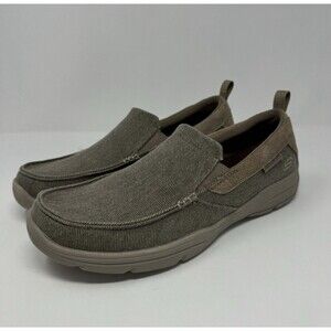 Skechers Men's Relaxed Fit Palermo Mens Sz 9 204340 Taupe Brown Slip-On Shoes